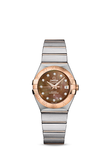 Omega Constellation Co-Axial 27 Brushed Stainless Steel / Red Gold / Brown MOP